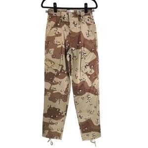 RE/DONE Womens Upcycled Wide Cargo Pants Super High Rise Baggy Camo Pattern S